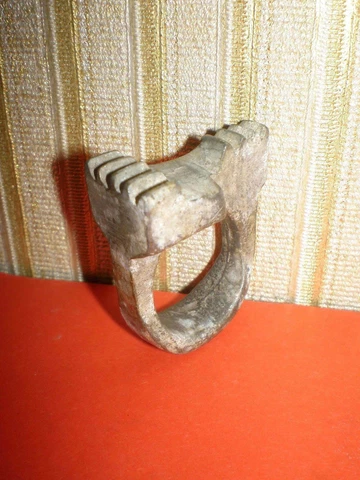 Very rare medieval white bronze big ring key with a nice patina Cover