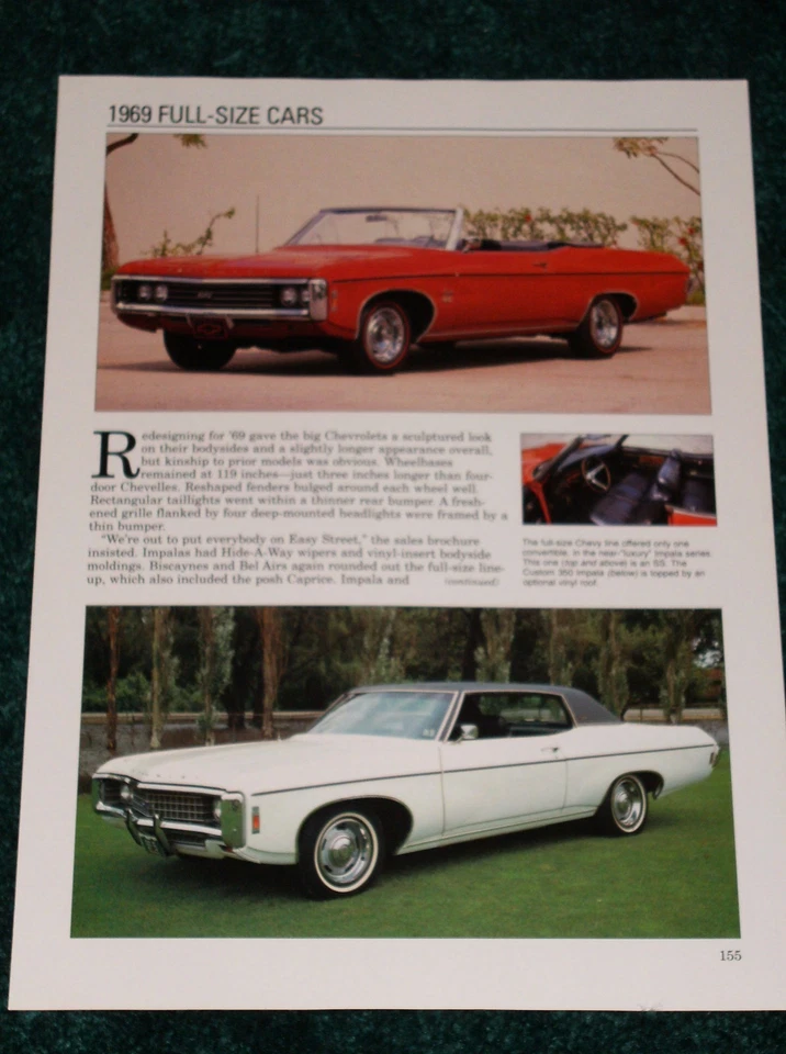 Chevy Impala SS-Bel Air-Biscayne 1969 hoja de especificaciones información foto 69 455 Foto 1 de 1