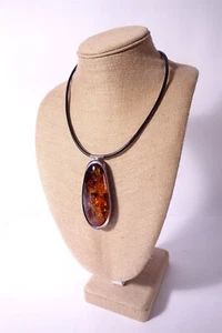 Große schöne baltische Bernstein Halskette Set in Silber  - Bild 1 von 3