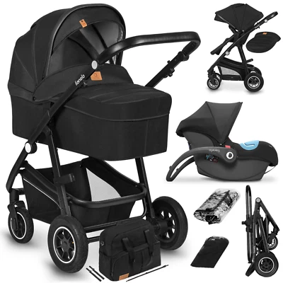 Kombi-Kinderwagen BIANKA 3 IN 1 Babywanne Autositz Kinderwagen  Verdeck XXL Räde - Bild 1 von 4