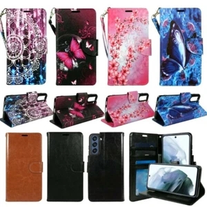 For Samsung Galaxy S21 FE 5G PU Leather Wallet Phone Case Cover Flip Stand Strap - Picture 1 of 32