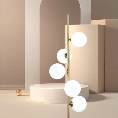 Lampadario a sospensione 5 sfere g9 sfera color bianco moderno bronzo - Immagine 1 di 4