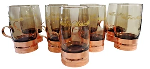 Juego de 9 vasos de cóctel Tia Maria mezclador de café fondo de cobre color ahumado - Imagen 1 de 7