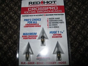 Parker RED HOT crossbow 100 gr broadheads 3pk - Picture 1 of 2