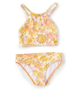 Billabong Girls Swimsuit Bikini Size 10 Wildflower High Neck Set NEW - Picture 1 of 5