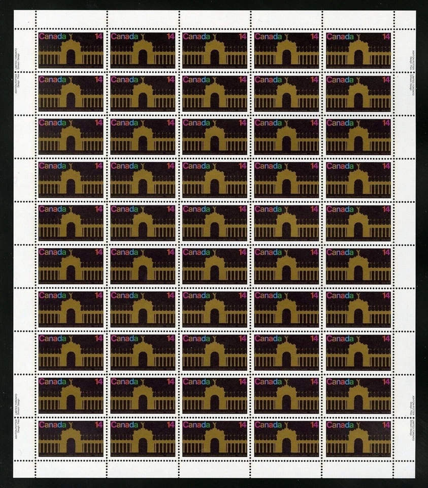 Canada Stamps — Full Pane of 50 — 1978, C.N. Exhibition / Princes Gate #767 MNH - Image 1 of 1