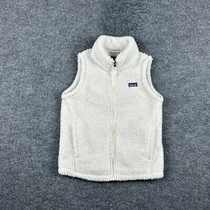 Patagonia Vest Youth XL (14) White Full Zip Los Gatos Fleece Pockets 65490 Girls - Picture 1 of 8