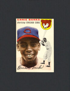 LOT of (7) 1954 Topps Vintage Baseball Cards - Ernie Banks RC #94 - NM