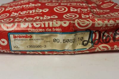 Rotores de disco de freio dianteiro único NOS Brembo 09.5082.10 1988-1989 Volvo 740 (BR8) - Imagem 1 de 4