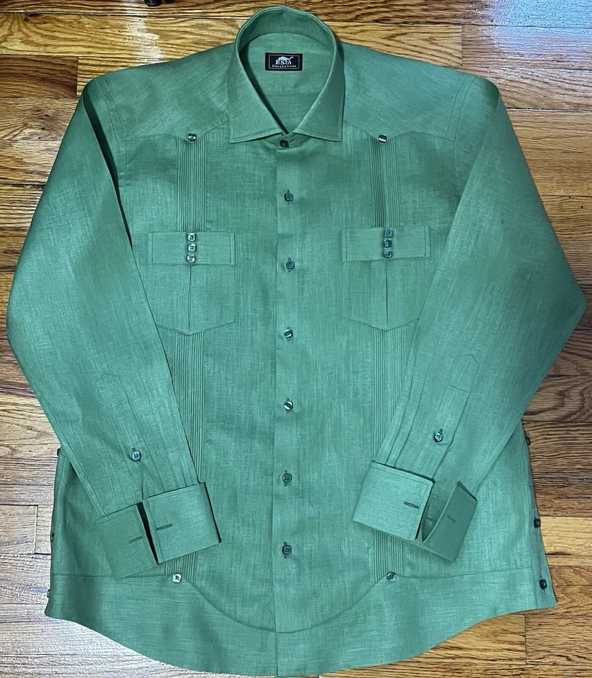 🐪 Men's Premium Linen Guayabera Shirt - Traditional Cuban Style, Handmade - Image 1 of 1