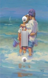 Light Switch Plate Switchplate & Outlet Covers CUTE KID'S ON SUMMER BEACH - Picture 1 of 26