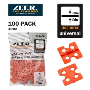 ATR TILE LEVELING SYSTEM 100 PIECES 3mm Universal Edge plate-Tile Level System - Picture 1 of 8
