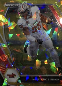 2021 Panini Prizm Draft Picks James Robinson Gold Cracked Ice Prizm #86 NMMT