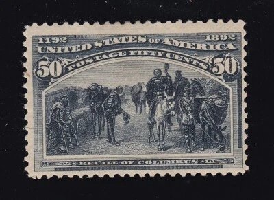 US 240 50c Columbian Exposition Unused F-VF OG H appr SCV $450 (BB5) - Image 1 of 2