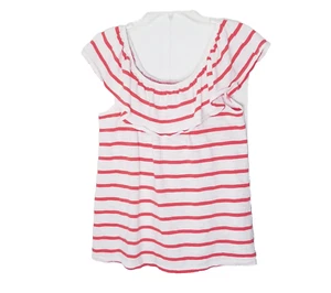 Camisa Old Navy Mujer Talla Mediana Marfil Naranja Hombro Descubierto Rayas - Imagen 1 de 14