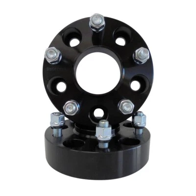 2 Black Jeep Wrangler JK Hub Centric 1.5" inch Wheel Spacers 5x5 (5x127) 1/2x20 - Image 1 of 4