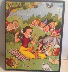 Vintage Snow White & 7 Dwarfs  Vintage Puzzle #2986 15 pieces - Picture 1 of 2