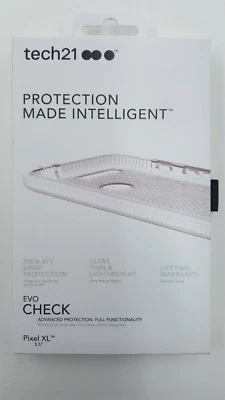 Tech21 Evo Check Case Slim Thin Cover For Google Pixel XL 5.5" Clear/White NEW - Image 1 of 3