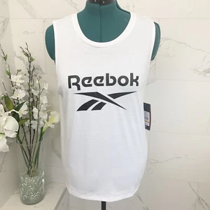 Reebok Tank Top White Work Out M NWT - Picture 1 of 10