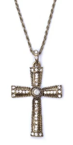 Collar Cruz Colgante Joyas para Iglesia Juegos con disfraces Estilo Vintage Ropa Religiosa - Imagen 1 de 3