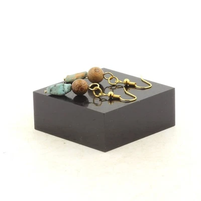 Mineralien und Steine Précieuses. Ohrringe 2 Perlen Türkis African - Bild 1 von 2