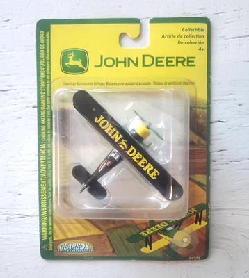 2006 Gearbox John Deere 1930's Stearman Barnstormer Biplane Die Cast Metal Black - Image 1 of 3