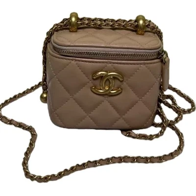 Chanel Milk Tea Color Gold Buckle Double Gold Ball Small Box Bag - Image 1 of 4