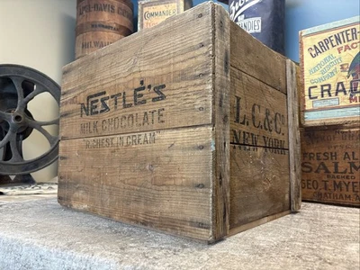 Vintage Wooden Crate Nestlé’s Milk Chocolate Candy Box New York Nestles Nestle’s - Image 1 of 4