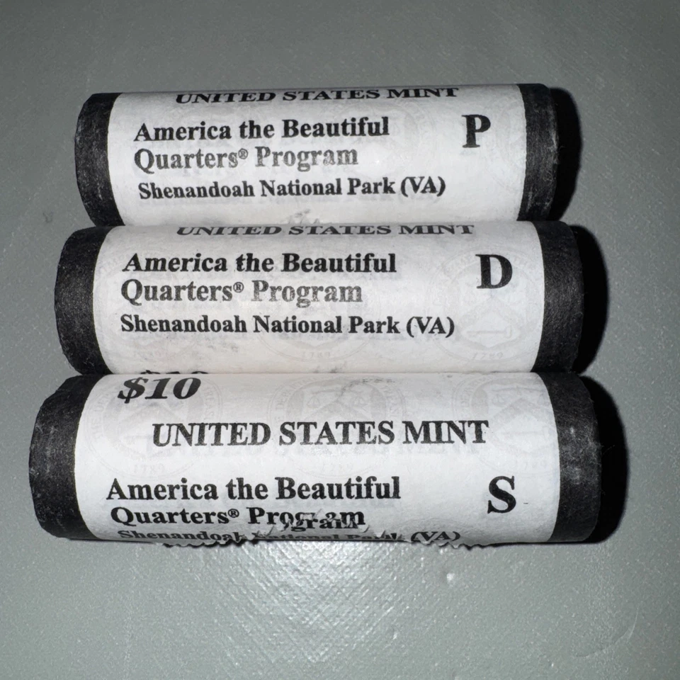 2014 US Mint P-D-S Rolls Shenandoah National (VA) Park 1 Ea 3 Total BU America - Image 1 of 1