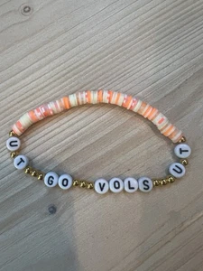 UT go VOLS Clay Handmade Beaded Bracelet - Picture 1 of 1