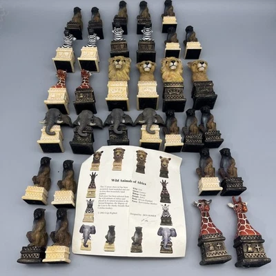 Ben Homer Wild Animal of Africa Complete Chess Set Pieces Only DAMAGED - Image 1 of 4