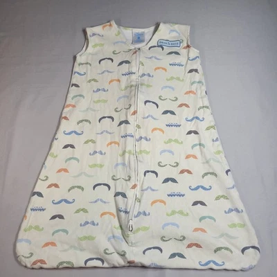 Halo Baby Boy Mustache Print Sleep Sack Size Medium 6-12 Months 16 To 24lbs - Image 1 of 4