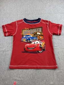 Vintage Disney Pixar Cars T Shirt Size Youth Medium (5/6) Lighting McQueen Red - Picture 1 of 8