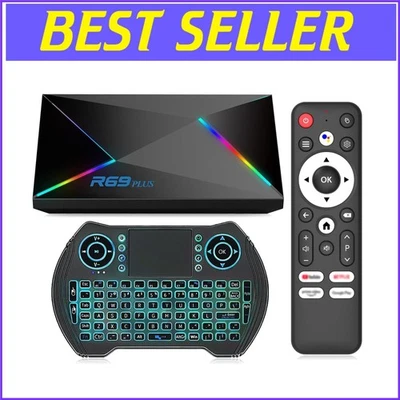 Compact Android 14 TV Box with 4K/8K Support, 4GB RAM & Mini Wireless Keyboard - Image 1 of 4