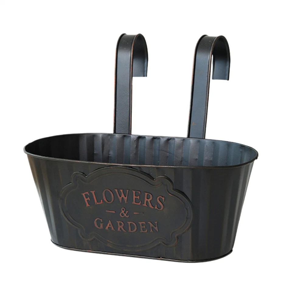 Подвесной горшок для рассады перил металлический железный оконный ящик для рассады садовый горшок - Изображение 1 из 4