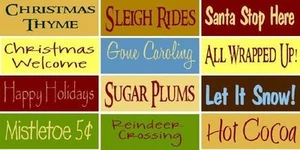 12 pc set Christmas Winter  STENCIL TW26  REUSABLE MYLAR SIGN STENCILS - Picture 1 of 1