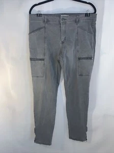 CANYON RIVER BLUES Womens Sz 14 Gray ANKLE ZIPPER Cargo Straight Leg Jeans #384. - Picture 1 of 12