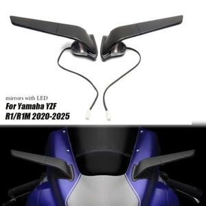 Specchietti retrovisori moto ala vento con led per Yamaha YZF R1 R1M 2020 - 2025 - Foto 1 di 11