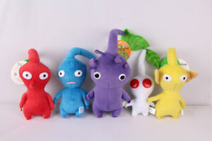 New 5PCS Pikmin Plush Toy Yellow Red Blue Leaf Lovely Gift For Kids