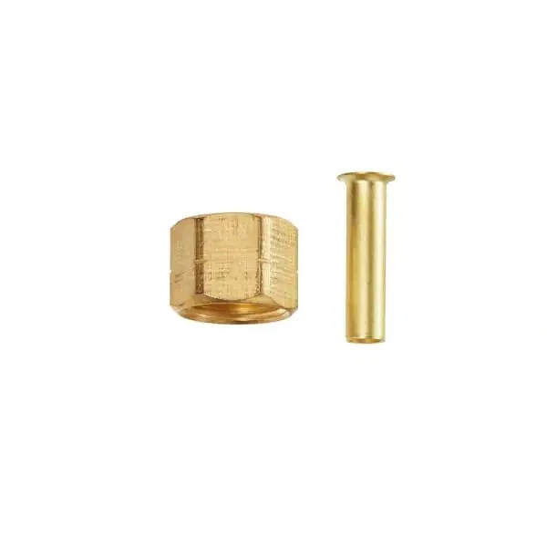 5 PK EVERBILT 1/4 in. Compression Brass Nut & Insert Tubing Fitting A-4 536792 - Image 1 of 1
