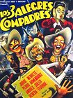 Los 3 Alegres Compadres Vintage Mexican Movie Poster as Giclee Print Ships Free