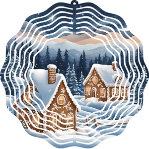 Christmas Wind Spinner Metal Outdoor Winter Decoration Hanging Art 10 inches - Picture 1 of 1