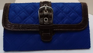 Unbranded Wallet Clutch with Faux Alligator Accents - Royal Blue Quilted. - Picture 1 of 7