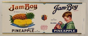 Label Can Jam Boy Jameson Boyce Binghamton New York Pineapple Sliced - Picture 1 of 1
