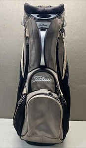 Titleist 14 Way Lightweight Golf Cart Bag Black Tan 8 Zip Pockets - Picture 1 of 7