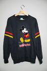 Sweat-shirt à col crevette noir Mickey Mouse Walt Disney World - Homme L Vintage années 80 