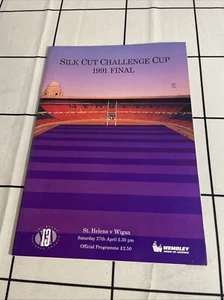 RUGBY LEAGUE PROGRAMME CHALLENGE CUP FINAL ST HELENS V WIGAN 1991 - Picture 1 of 3
