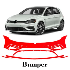Front bumper PreCut PPF Paint Protection Film For Volkswagen Golf R 2018-2019 - Picture 1 of 7