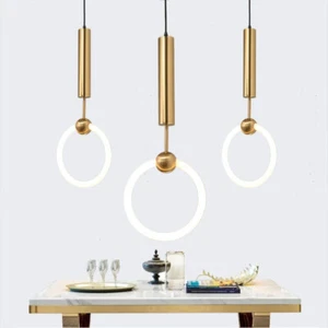 LED Lamp Kitchen Chandelier Lighting Bar Pendant Light Hotel Gold Ceiling Lights - Picture 1 of 13