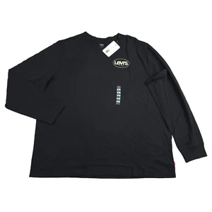 Levi's Men's Black Graphic Relaxed Fit Long Sleeve Crewneck T-Shirt Size XL - Picture 1 of 8